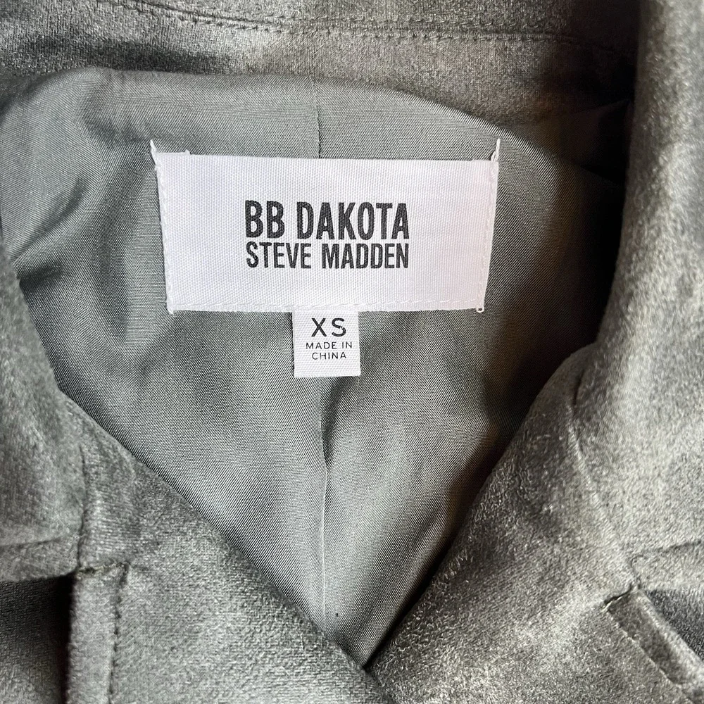Steve Madden BB Dakota Faux Suede Moto Zipper Jacket Olive Green Women's Size XS - Picture 2 of 6